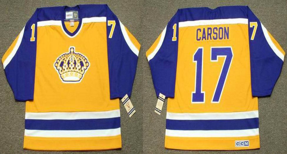 2019 Men Los Angeles Kings #17 Carson Yellow CCM NHL jerseys